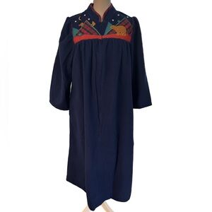 Appel VTG 80s 90s whimsical bears cabincore warm and cozy long zip house robe M